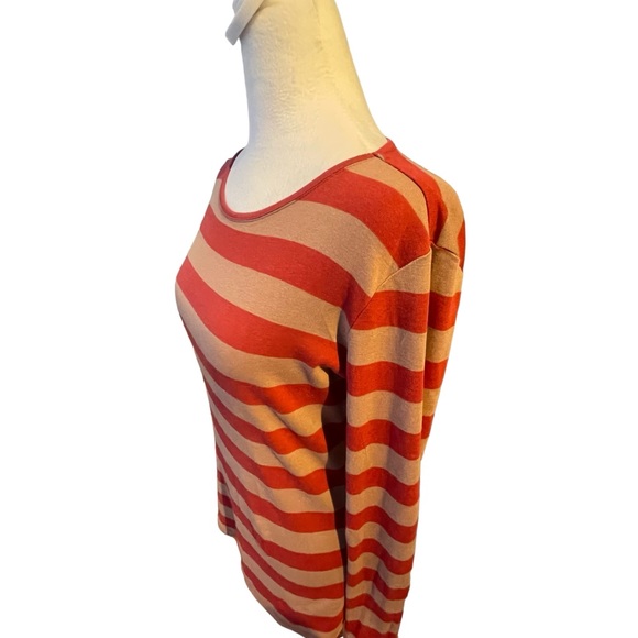 GAP. Sz: M. Red/Tan horizontal striped. 60% Cotton/40% Modal 🤩 long sleeve - Picture 4 of 13